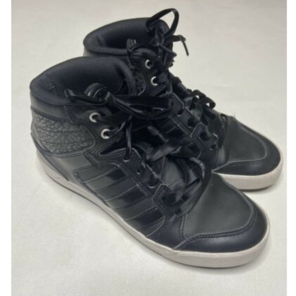 adidas black leather high tops
